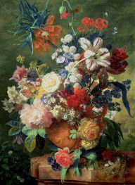 17748519_Still_Life_Of_Flowers_And_A_Bird's_Nest_On_A_Pedestal_