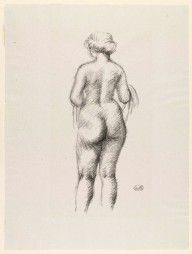 Femme Nue de dos tenant une echarpe (Nude Woman Holding a Scarf) ,Plate 10 from L'Album de litho