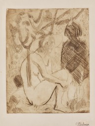 Ernst Ludwig Kirchner-Badende mit Hut. 1923.