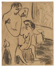 Ernst Ludwig Kirchner-Badendes Paar im Atelier. Um 1908.