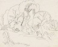Ernst Ludwig Kirchner-Baumgruppe auf Fehmarn. Um 1912.