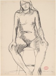 Untitled [female nude with long hair seated on a stool]-ZYGR122944