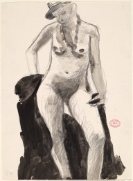 Untitled [standing female nude in cap looking down]-ZYGR122434