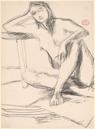 Untitled [seated model leaning with her right arm on a stool]-ZYGR122911