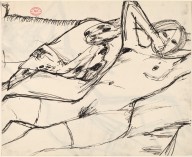 Untitled [reclining nude raising her left elbow] [recto]-ZYGR122991