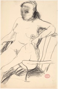 Untitled [seated nude with her leg pulled into an armchair]-ZYGR122889