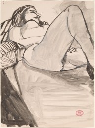 Untitled [female nude reclining on striped pillows]-ZYGR122999