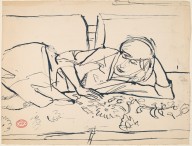 Untitled [reclining woman resting on a floral spread]-ZYGR112475