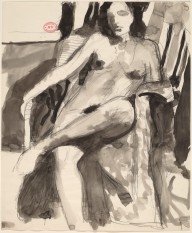 Untitled [seated female nude in a partially draped armchair]-ZYGR122893
