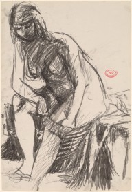 Untitled [female nude seated on a draped stool and leaning forward]-ZYGR122078