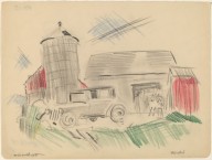 Massachusetts, Farm and Old Car with Horse, No. 1-ZYGR133682