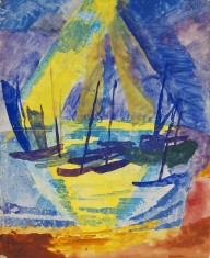Fritz Schaefler-Boote in der Abendsonne. Fr�he 1920s.