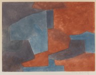 Serge Poliakoff-Composition grise, bleue et rouge. 1965.