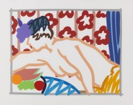 Tom Wesselmann-Judy reaching over table. 1997.