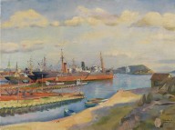 Conrad Felixm�ller-Kristiansand, Werft, Hafen, Stadt. 1938.