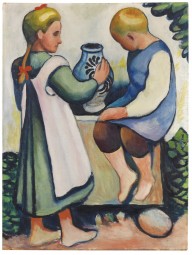 August Macke-Kinder am Brunnen II. 1910.