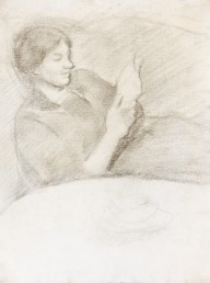 August Macke-Elisabeth mit Tasse, lesend. 190910.
