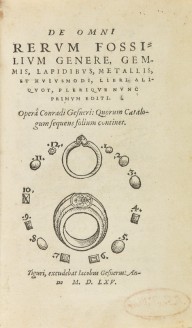 Conrad Gesner-Gesner, Conrad u. a., De omni rerum fossilium genere, gemmis, lapidibus, metallis, et 
