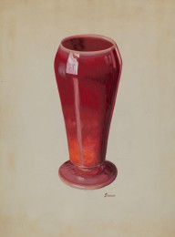 Vase (Red Opaque Glass)-ZYGR23025