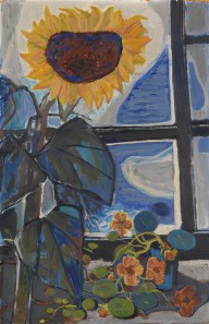 Otto Dix-Sonnenblume am Atelierfenster. 1949.