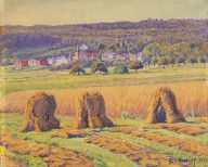 Gustave Cariot-S�dfranz�sische Landschaft mit Kornpuppen. 1929.