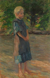 Thomas Herbst-Stehendes M�dchen im blauen Kleid. Um 1900.