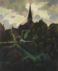 Adolf Erbsl�h-Nach dem Gewitter (Die Kirche in Manderscheid). 1932.