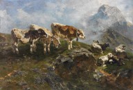 Anton Braith-K�lber und Schafe im Hochgebirge. 1904.