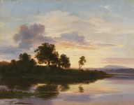 Christian Morgenstern-(Zugeschrieben) - Abendstimmung am Starnberger See.  Um 1850 60.