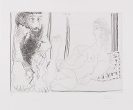Pablo Picasso-Femme aguichant un homme songeur. 1968.