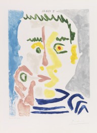 Pablo Picasso-Fumeur � la cigarette blanche. 1964.