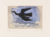 Georges Braque-Oiseau noir sur fond bleu (Oiseau VIII). 1955.