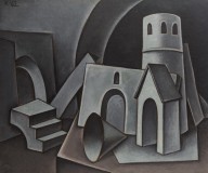 DMITRI KRASNOPEVTSEV (RUSSIAN 1925-1995) Untitled (Composition in Grey), 1962 oil on masonite