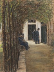 Max Liebermann-Altm�nnerhaus in Amsterdam (Garten im Brentanostift in Amsterdam).  Um 1880.