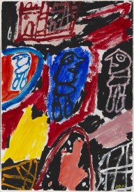 Jean Dubuffet-Site avec 3 personnages. 1981.