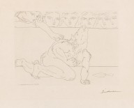 Pablo Picasso-Minotaure mourant et jeune femme pitoyable. 1933.