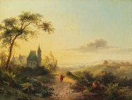 Frederik Marinus Kruseman-Landschaft von Chaillot bei Fontainebleau.  Ca. 1846.