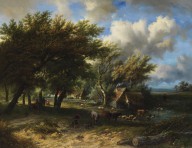 Willem Bodeman-und Eug�ne Joseph Verboeckhoven (1798 Warneton - 1881 Schaerbeek) - Weg zum Viehmarkt