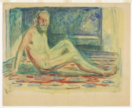 Edvard Munch-Selvportrett akt  sittende  1903