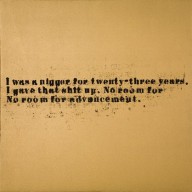 Glenn Ligon-No Room (Gold) #18  2007