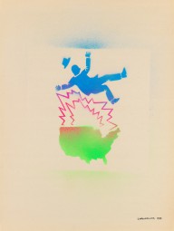 David Wojnarowicz-Untitled (Falling man and map of the U.S.A.)  1982