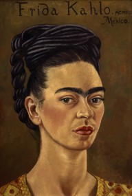 Frida-Kahlo_autorretrato-con-vestido-rojo-y-dorado_1941