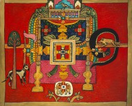 45006------Meditations on Jain Cosmology No. 4 (With Dog and Fox)_Alan Davie
