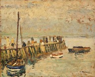9543------Figures on a Quay, Largo_George Leslie Hunter