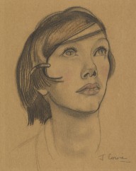 177337------Head of a Girl (Study for 'Falling Leaves')_James Cowie