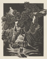 Polish Church and Pine Cones (design for a Christmas Card)-Jozef Sekalski