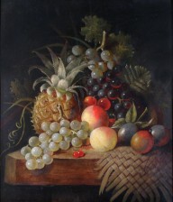 ， Dutch windmills.English School, 19th Century Sill life of fruit, with pineapple and grapes.