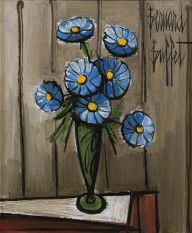 Bernard Buffet - Fleurs bleues