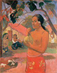 【法国】保罗·高更Gauguin,_Paul_-_Woman_Holding_a_Fruit_(Eu_haere_ia_oe)