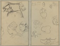 Four Studies of Breton Women; Shapes and Vases [verso]-ZYGR74258